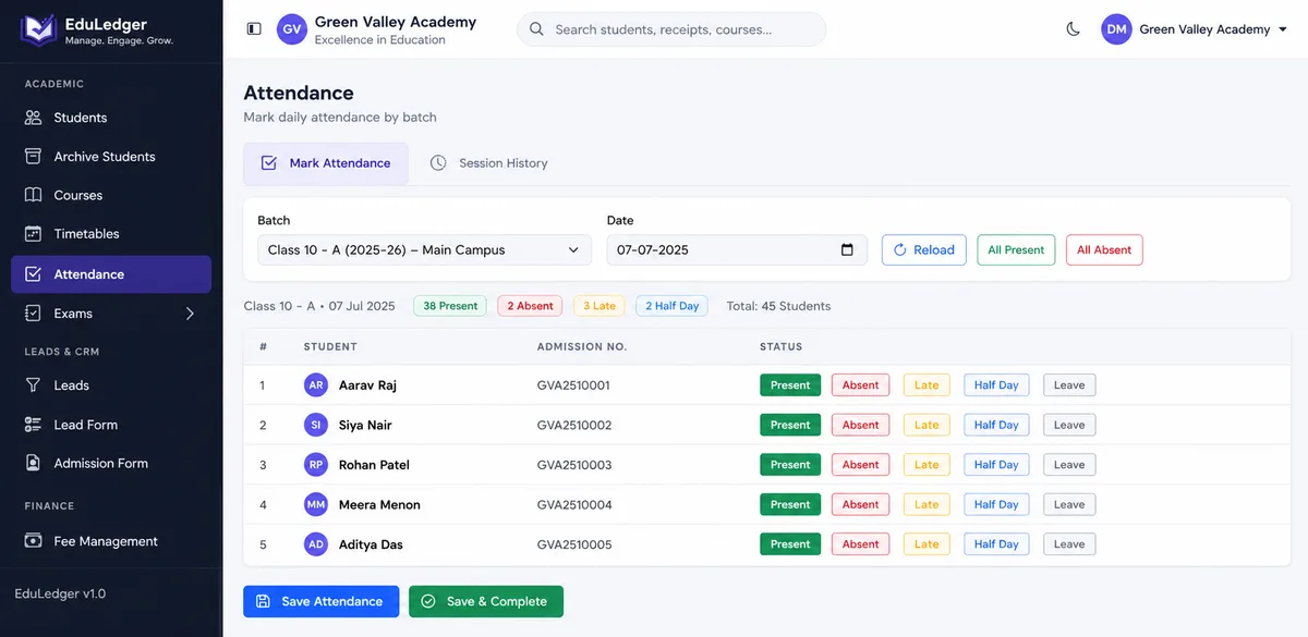 Student Attendance Management Software